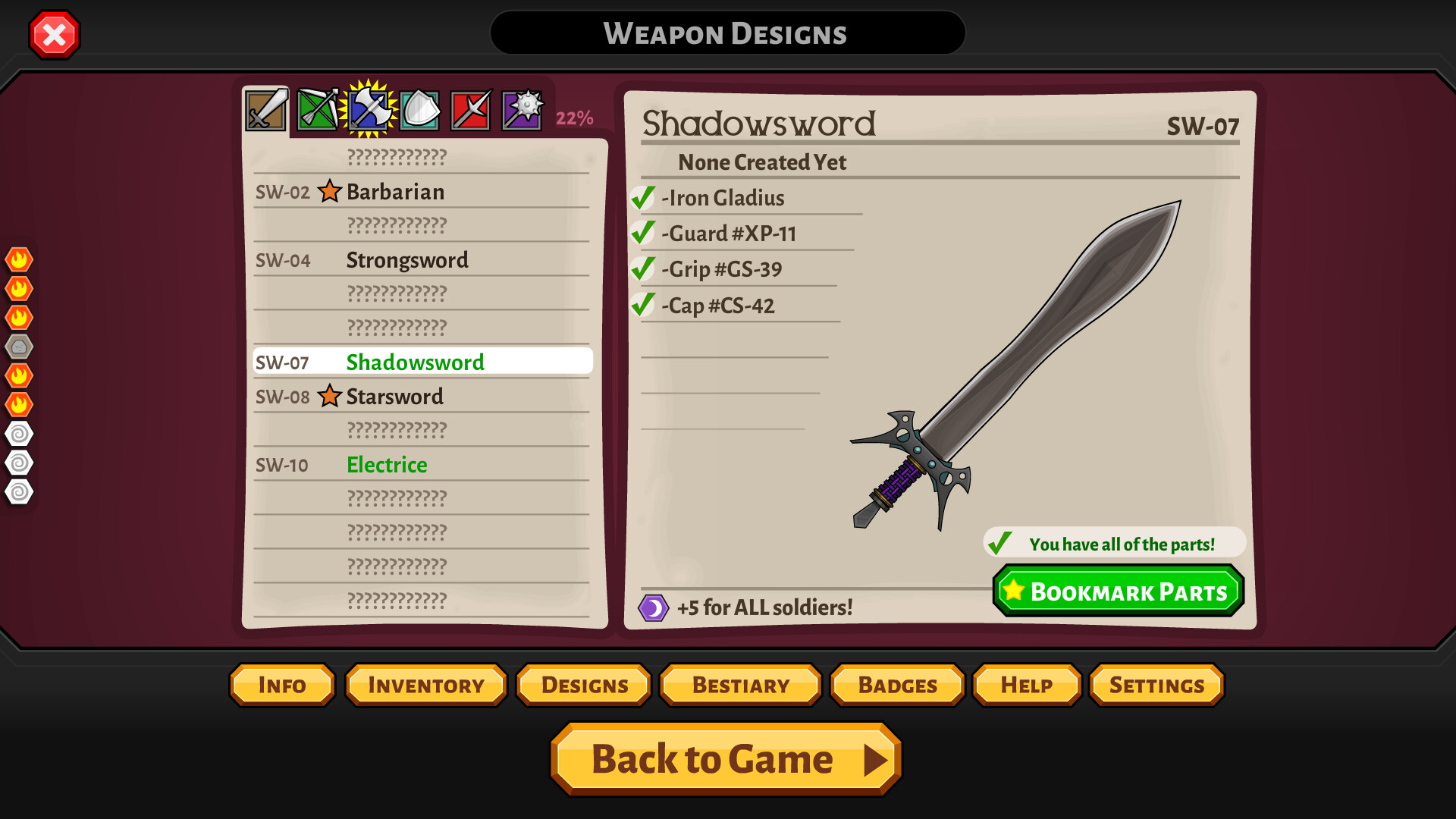 Screenshot thumbnail of Jacksmith: Weapons and Warriors